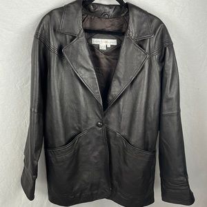 Vintage leather blazer jacket medium